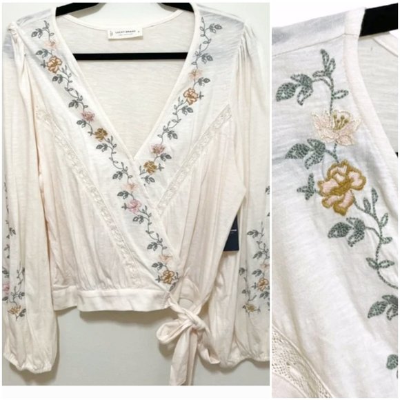 Lucky Brand Tops - NWT Lucky Brand Embroidered Tunic, Size Medium
